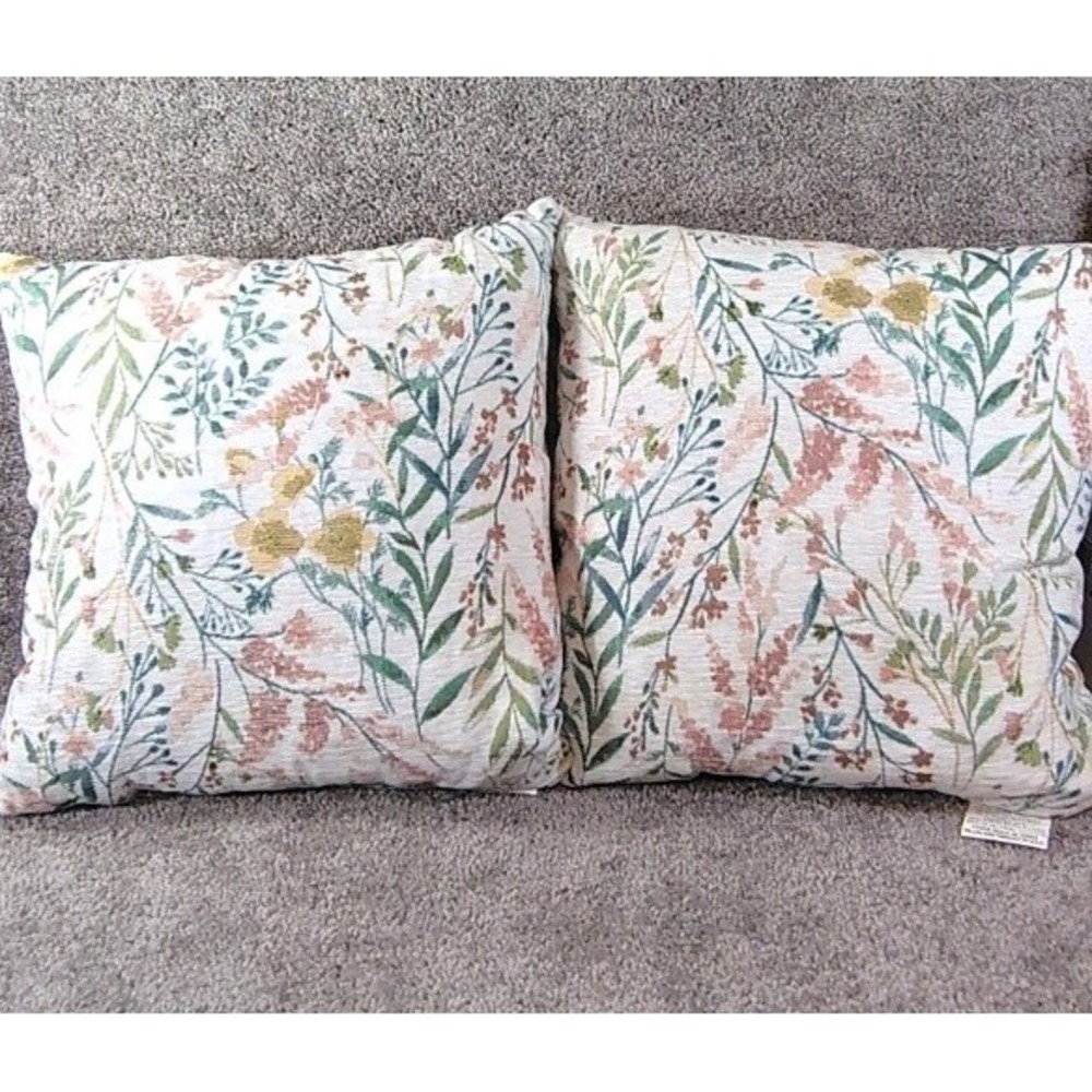 Decorative Floral Pillow Set Of 2